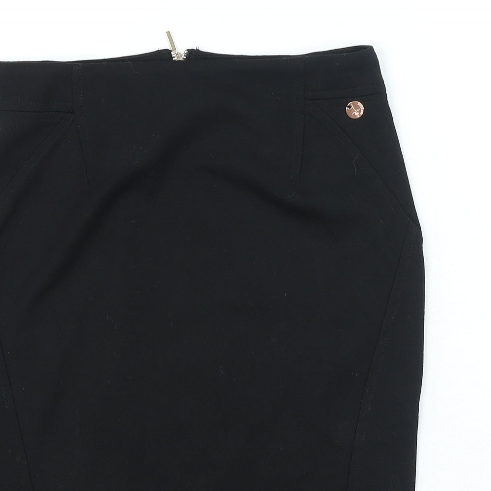 Rant & Rave Womens Black Polyester Straight & Pencil Skirt Size 28 in Zip