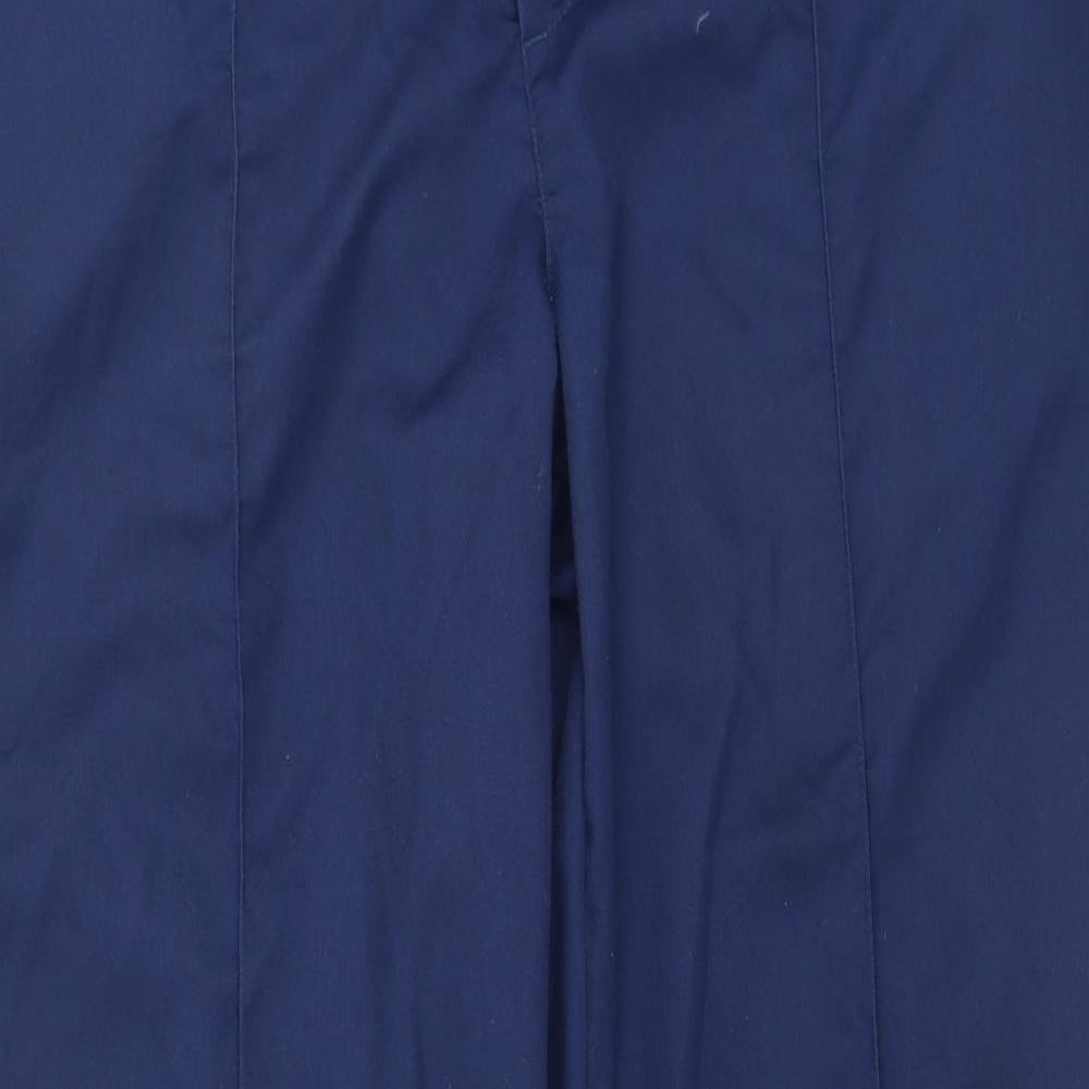 Preworn Womens Blue Polyester Trousers Size 38 in L32 in Regular Zip