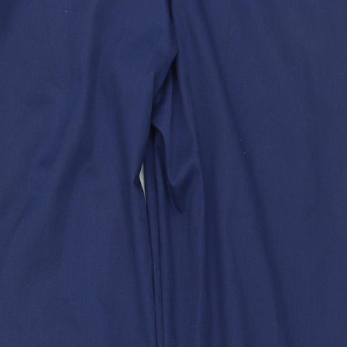 Preworn Womens Blue Polyester Trousers Size 38 in L32 in Regular Zip