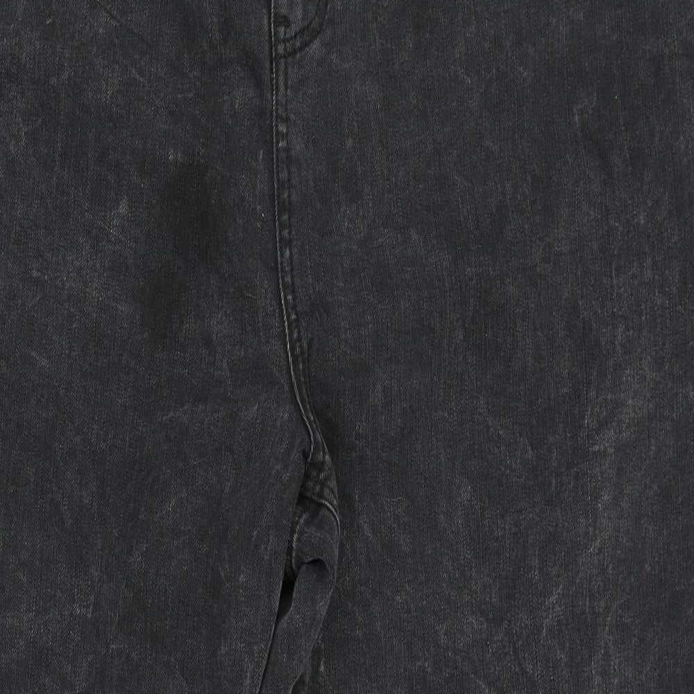 Simply Be Womens Grey Cotton Straight Jeans Size 28 L29 in Regular Zip