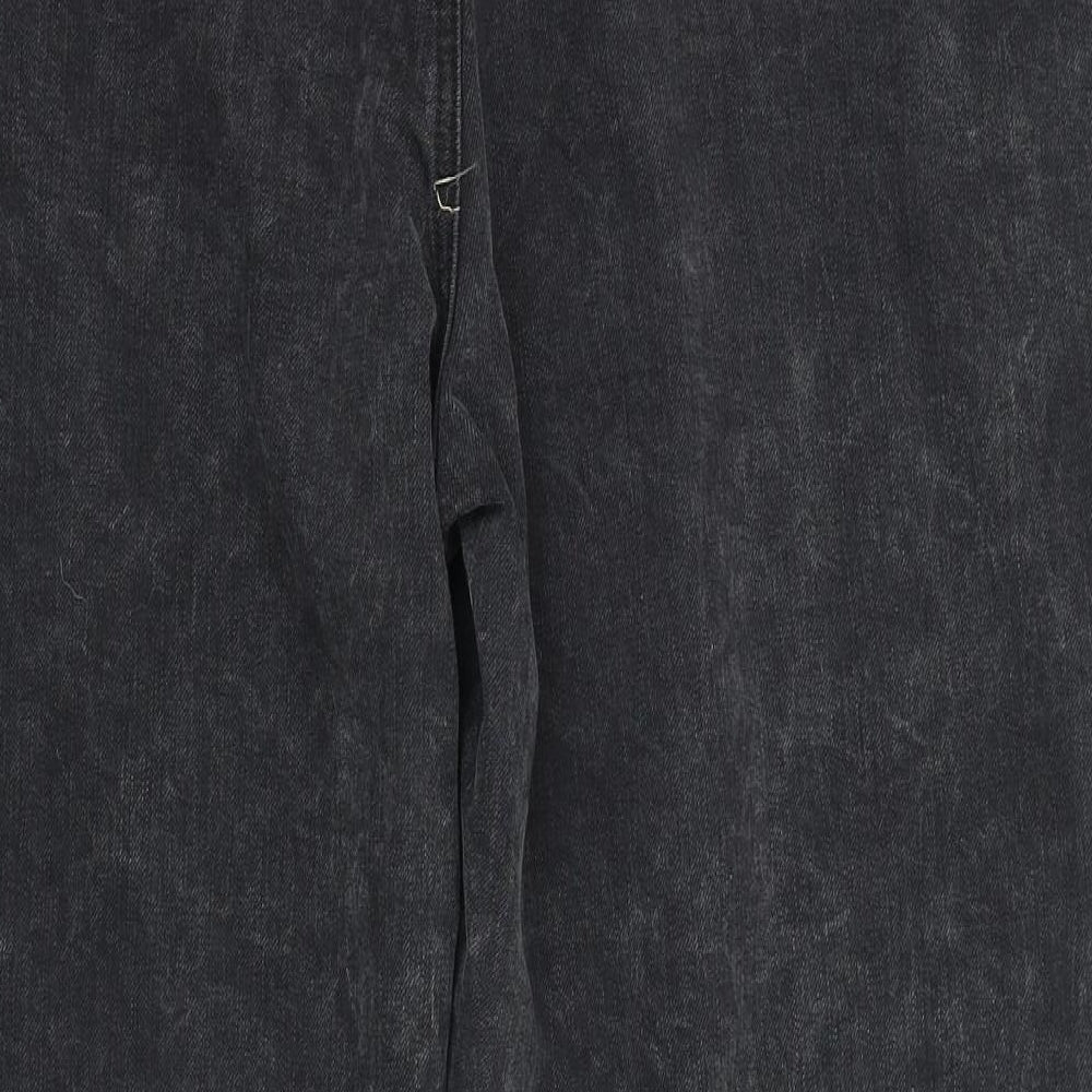 Simply Be Womens Grey Cotton Straight Jeans Size 28 L29 in Regular Zip