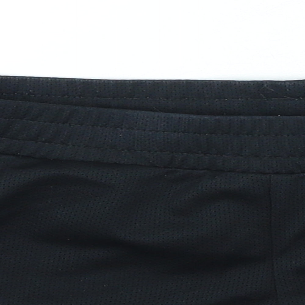 adidas Womens Black Striped Polyester Hot Pants Shorts Size 10 L4 in Regular Drawstring