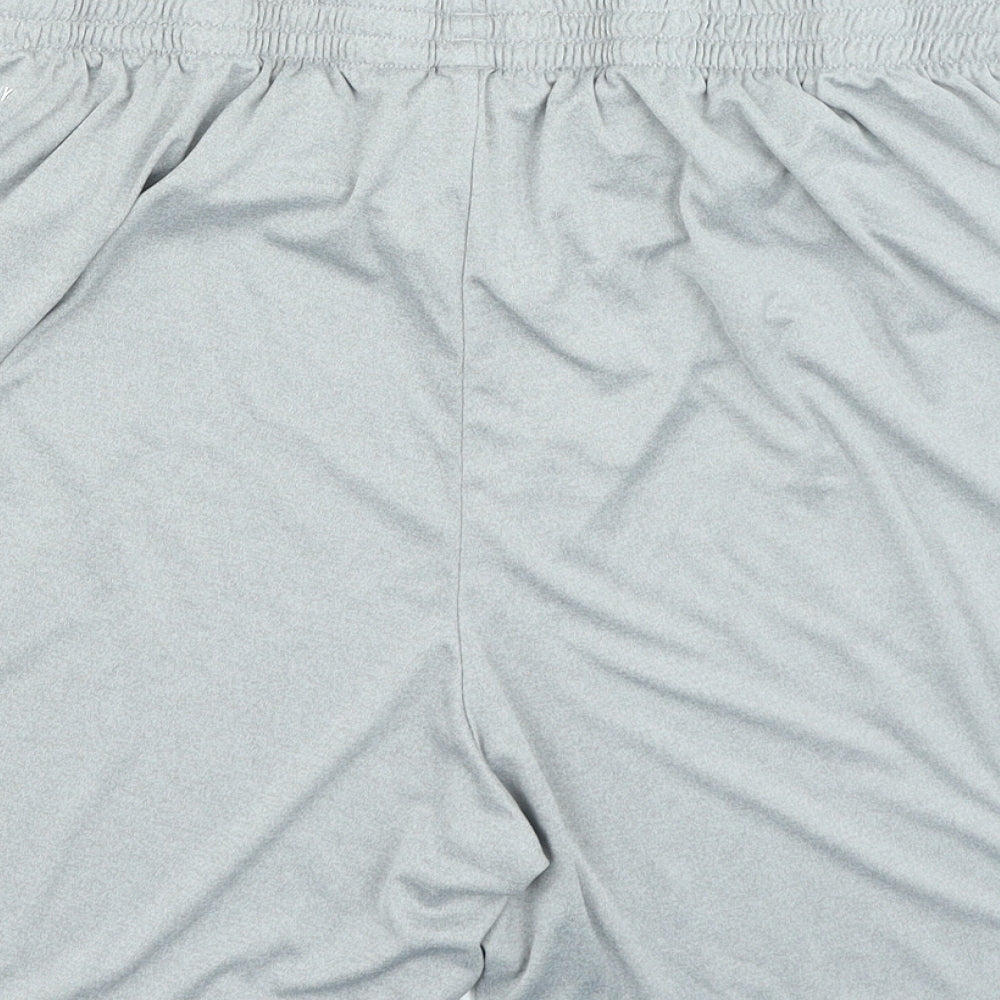 adidas Mens Grey Striped Polyester Sweat Shorts Size 2XL L7 in Regular Drawstring