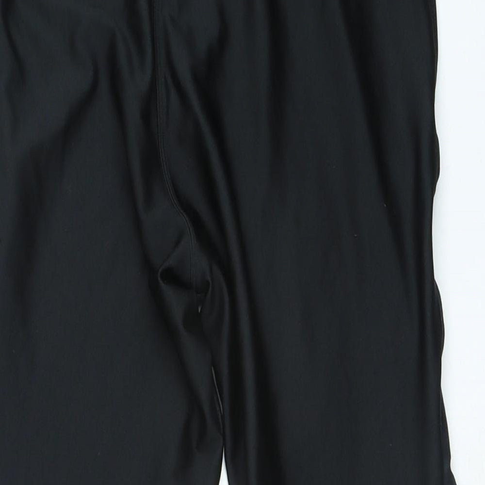 DOMYOS Womens Black Geometric Polyester Cropped Leggings Size 32 in L20 in