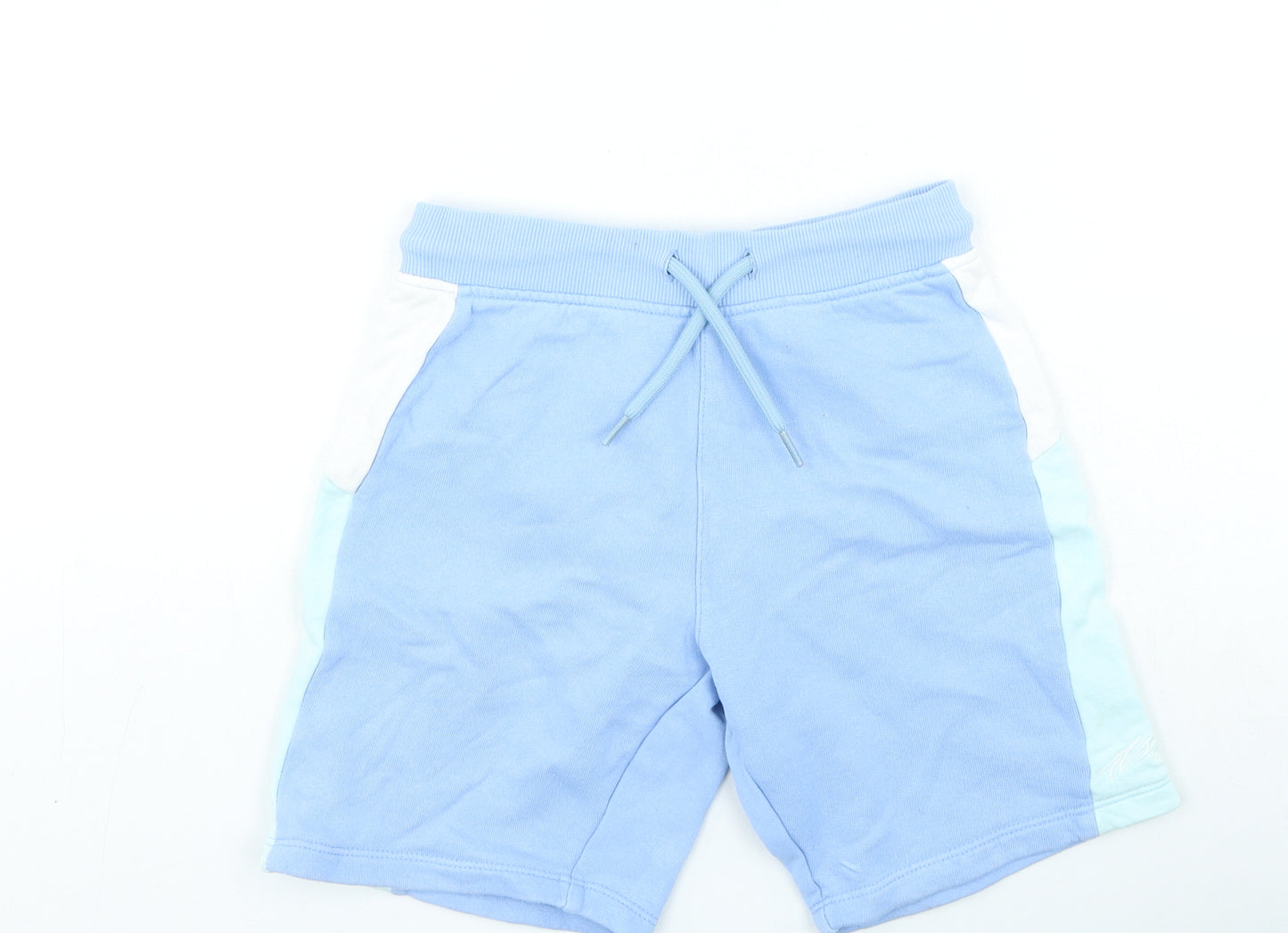 NEXT Boys Blue Cotton Sweat Shorts Size 9 Years Regular Drawstring
