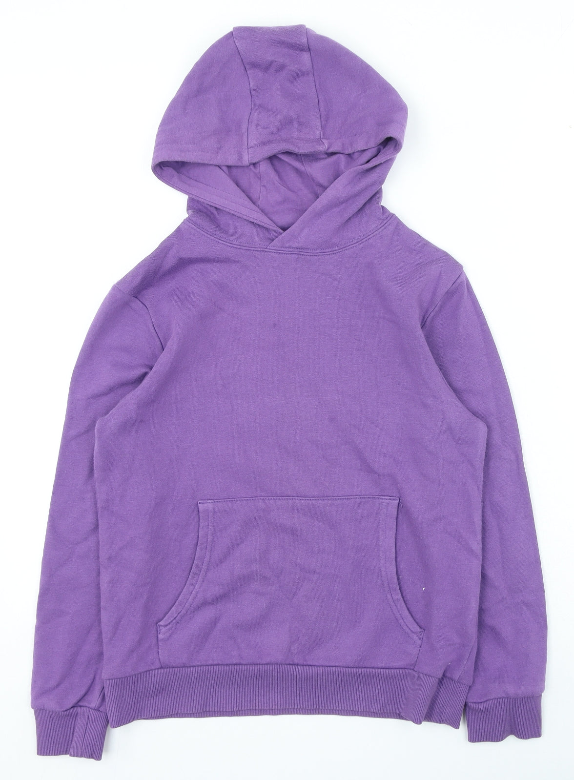 Marks and Spencer Girls Purple Cotton Pullover Hoodie Size 10-11 Years Pullover