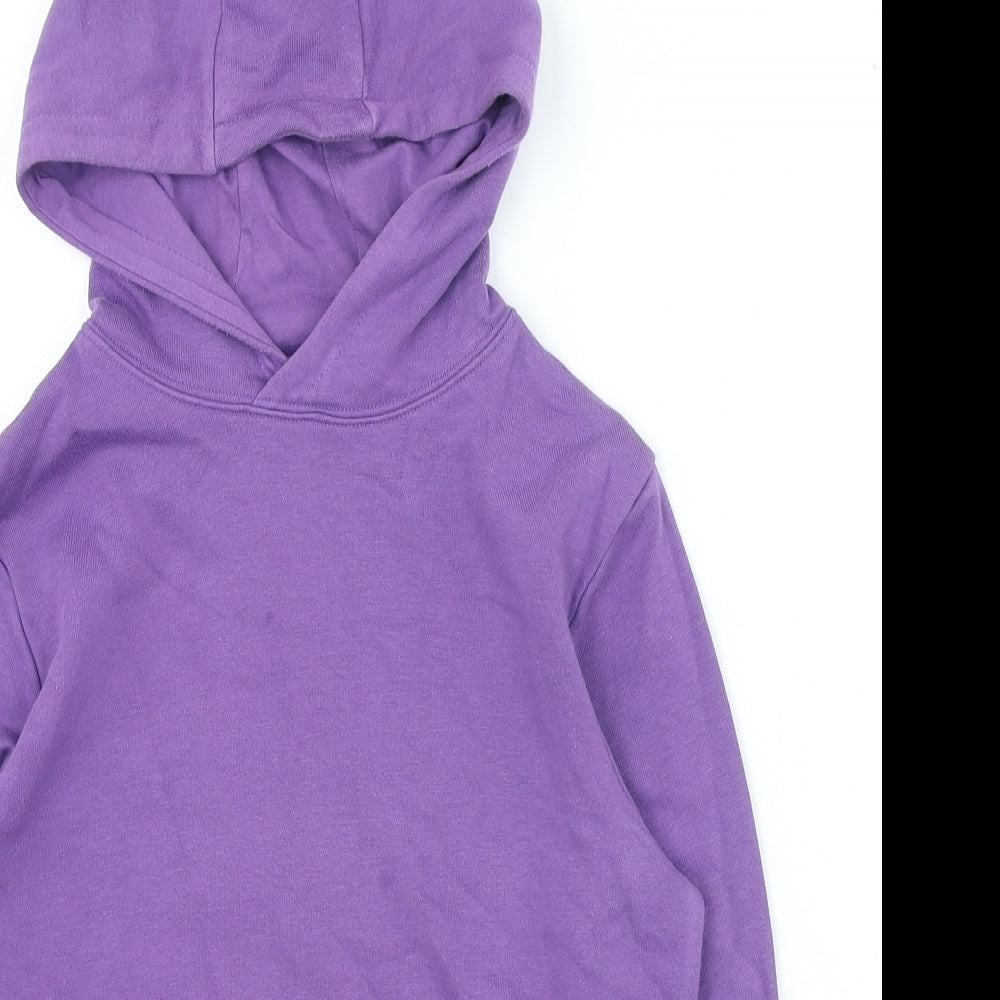 Marks and Spencer Girls Purple Cotton Pullover Hoodie Size 10-11 Years Pullover