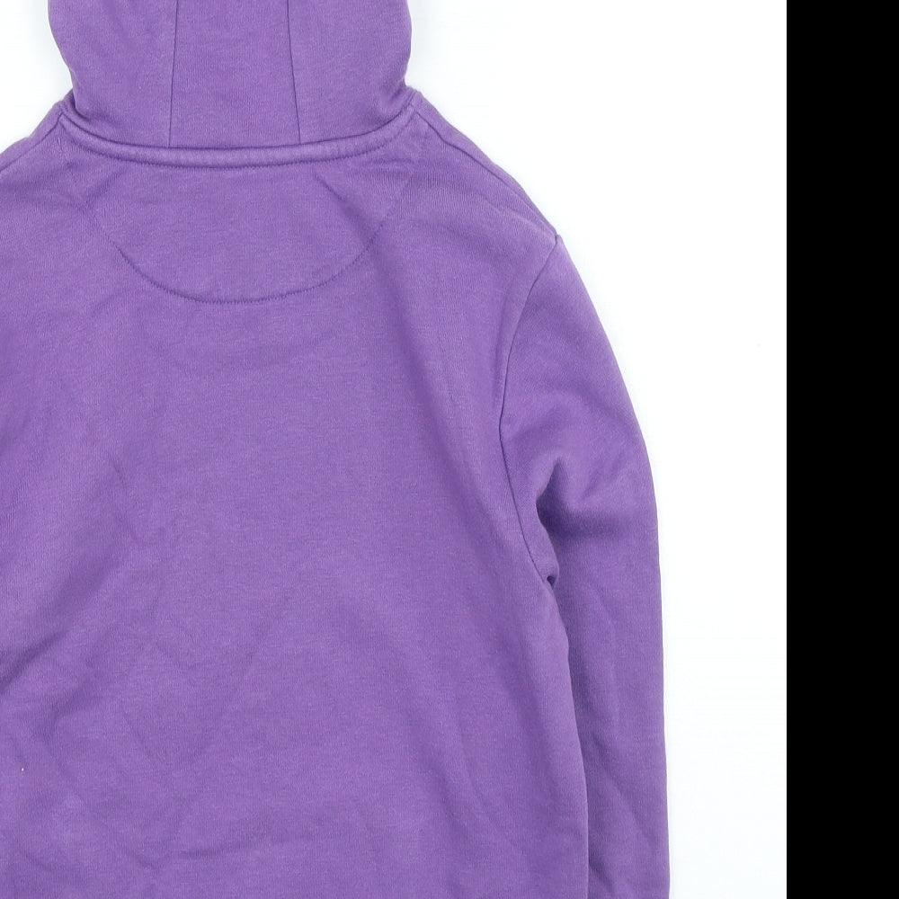 Marks and Spencer Girls Purple Cotton Pullover Hoodie Size 10-11 Years Pullover