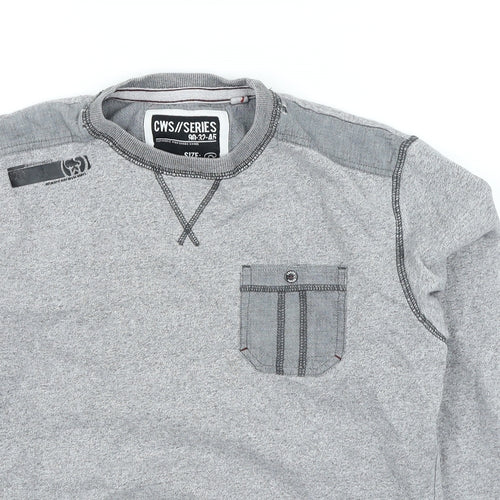 CWS Mens Grey Cotton Pullover Sweatshirt Size S