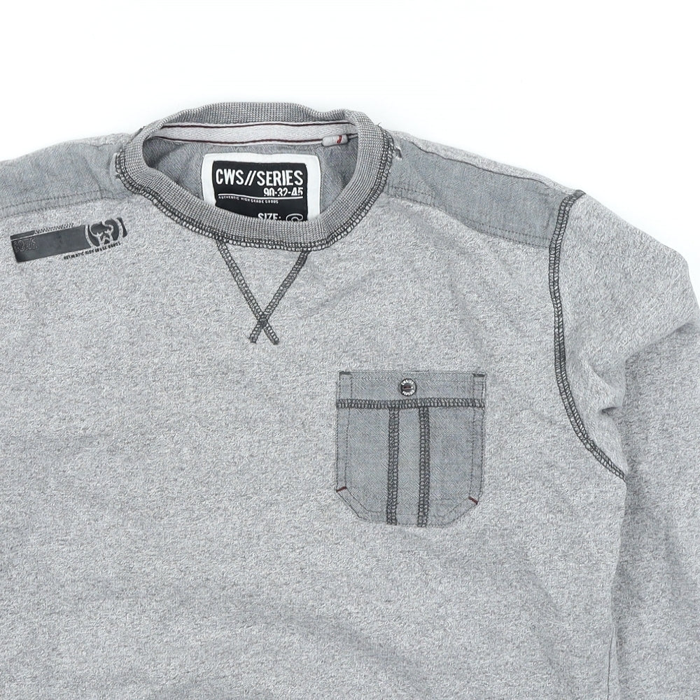 CWS Mens Grey Cotton Pullover Sweatshirt Size S