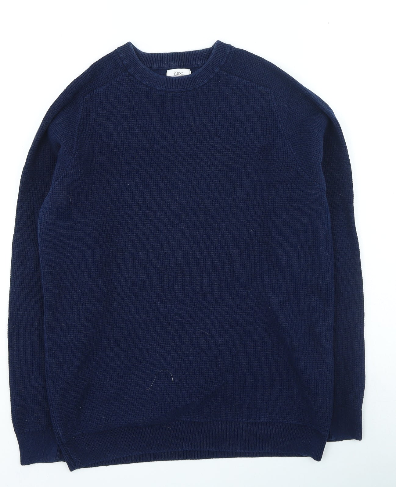 NEXT Mens Blue Round Neck Cotton Pullover Jumper Size M