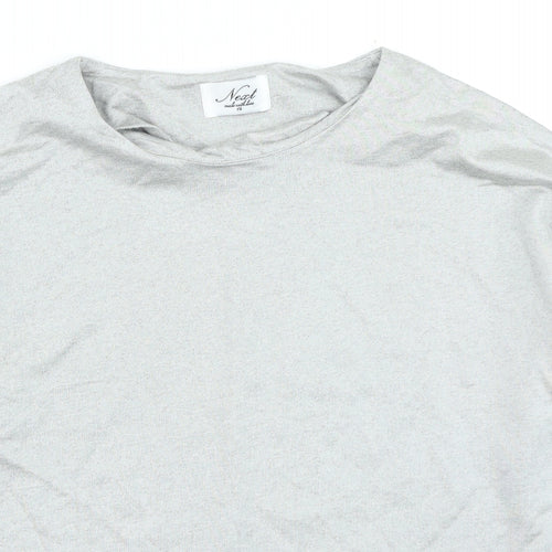 NEXT Womens Grey Round Neck Cotton Pullover Jumper Size 14