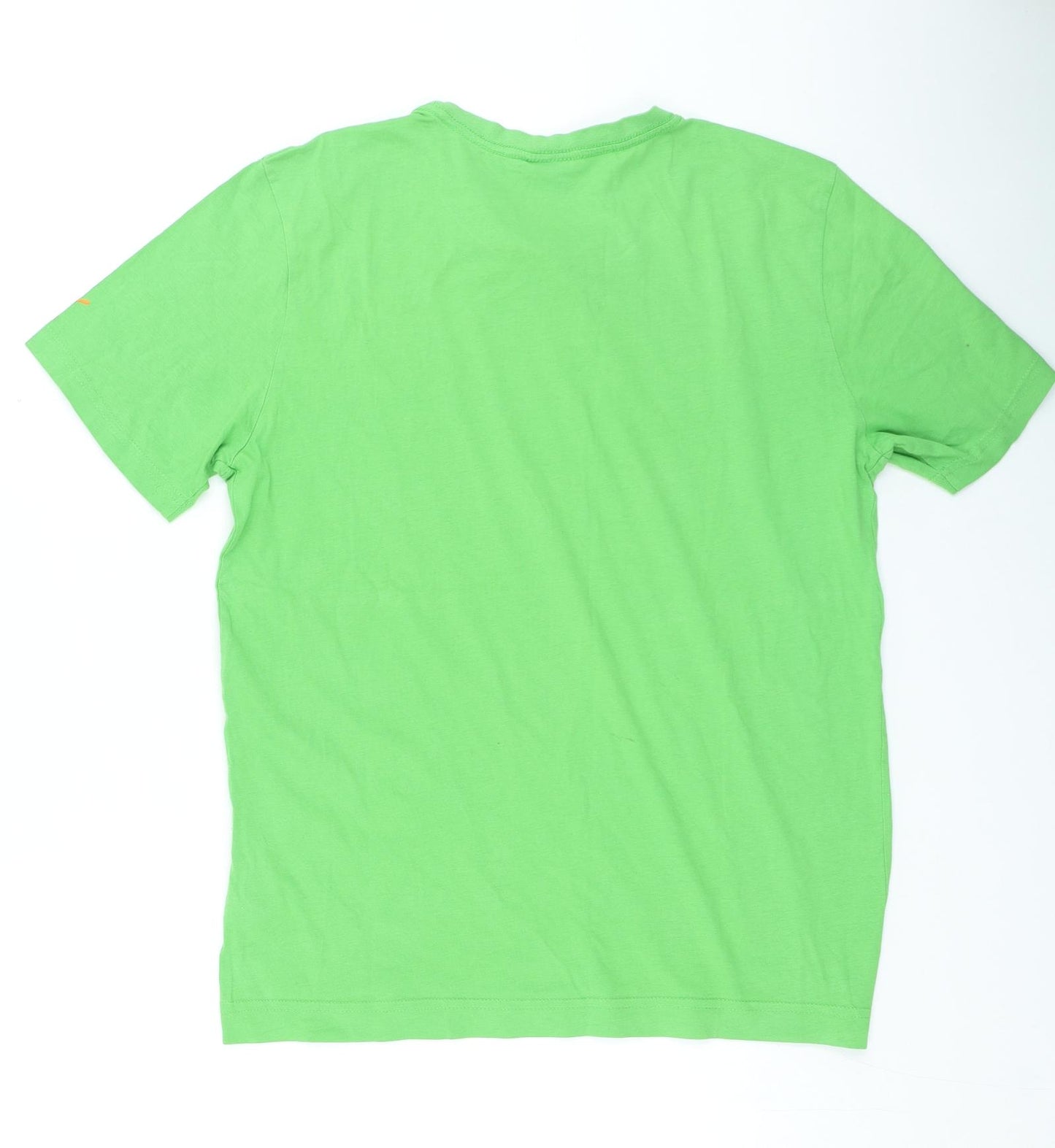 PUMA Mens Green Cotton T-Shirt Size S Round Neck