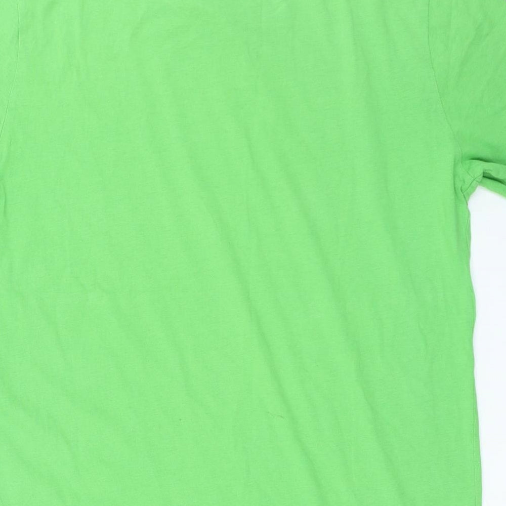 PUMA Mens Green Cotton T-Shirt Size S Round Neck