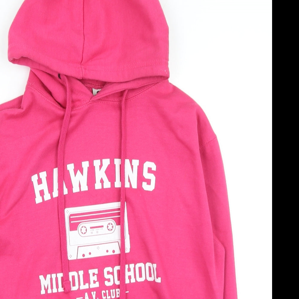 Class Club Womens Pink Cotton Pullover Hoodie Size M Pullover