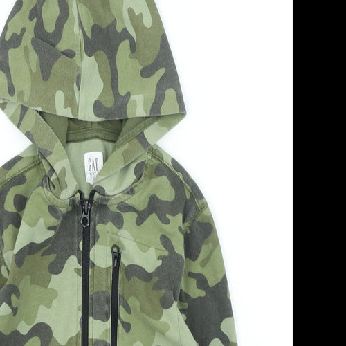 Gap Boys Green Camouflage Jacket Size M Zip