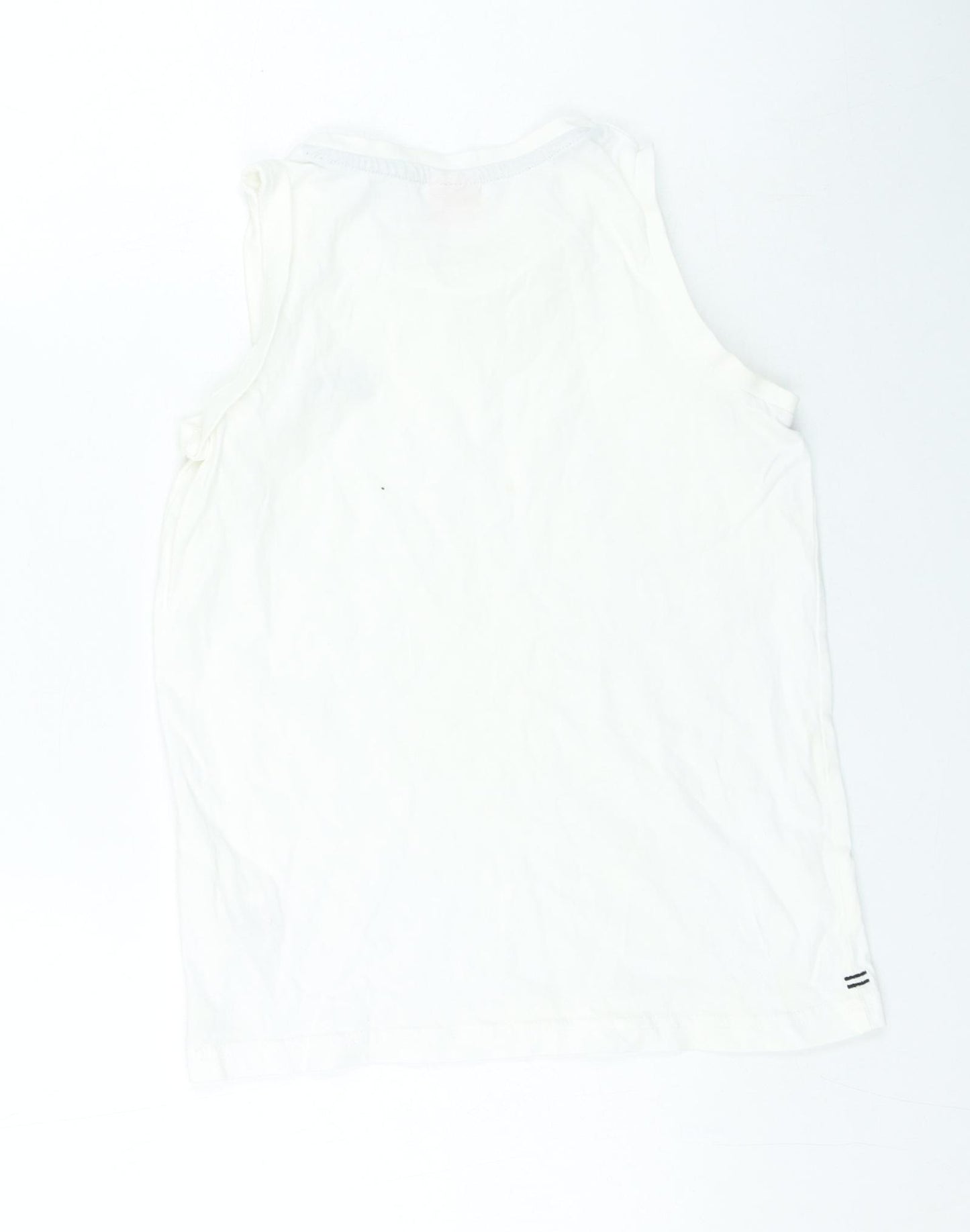 Slazenger Boys White Cotton Basic Tank Size 11-12 Years Round Neck Pullover