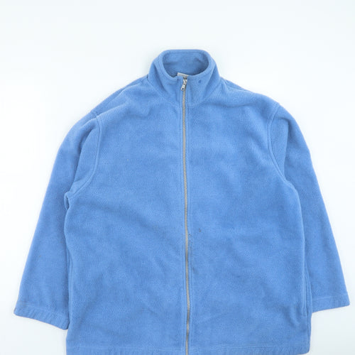 Classics Womens Blue High Neck Polyester Full Zip Jumper Size L