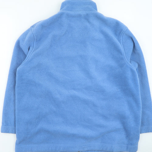 Classics Womens Blue High Neck Polyester Full Zip Jumper Size L