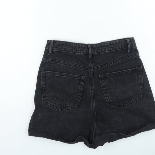 Denim & Co. Womens Grey Cotton Hot Pants Shorts Size 6 L3 in Regular Zip