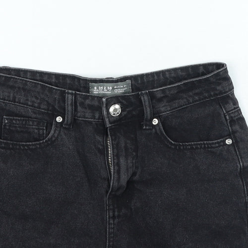 Denim & Co. Womens Grey Cotton Hot Pants Shorts Size 6 L3 in Regular Zip