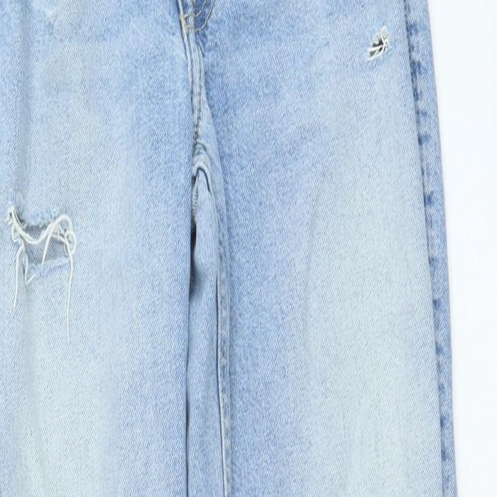 River Island Womens Blue Cotton Mom Jeans Size 6 L26 in Regular Zip