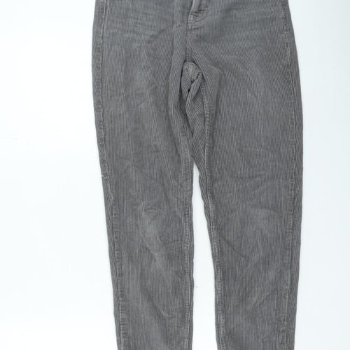 Topshop Womens Grey Cotton Straight Jeans Size 26 in L30 in Regular Zip