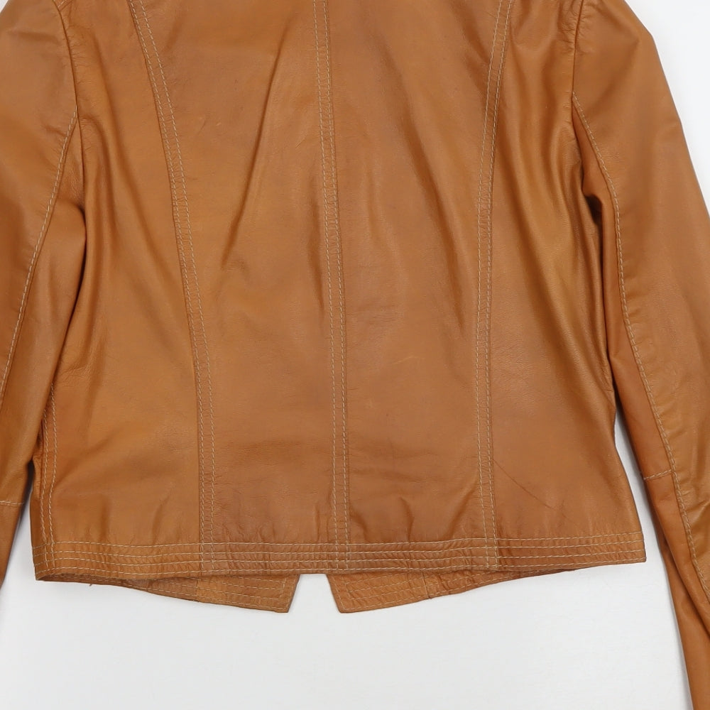 Jesire Womens Brown Biker Jacket Size 8 Button