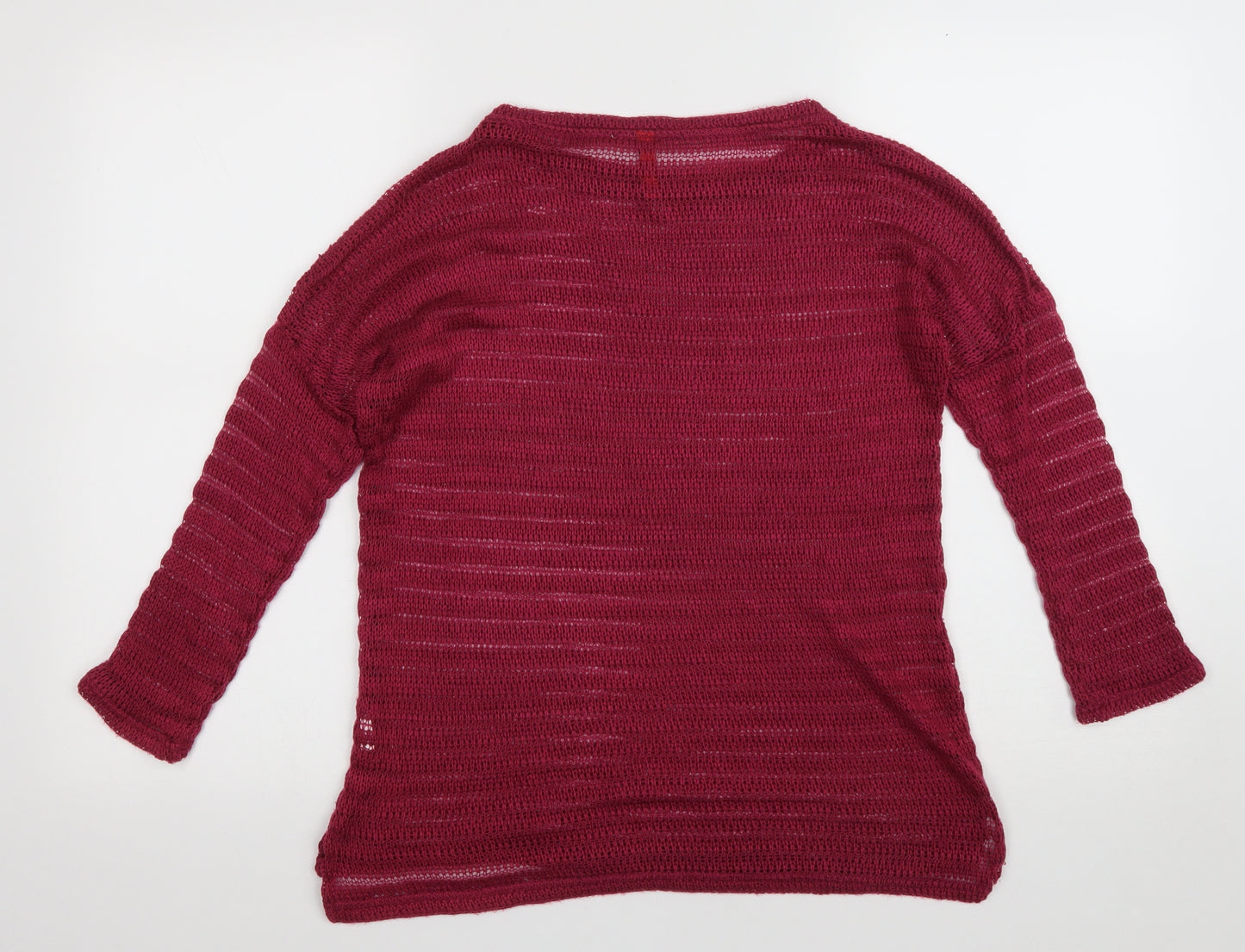 QS by s.Oliver Womens Purple Round Neck Polyester Pullover Jumper Size S