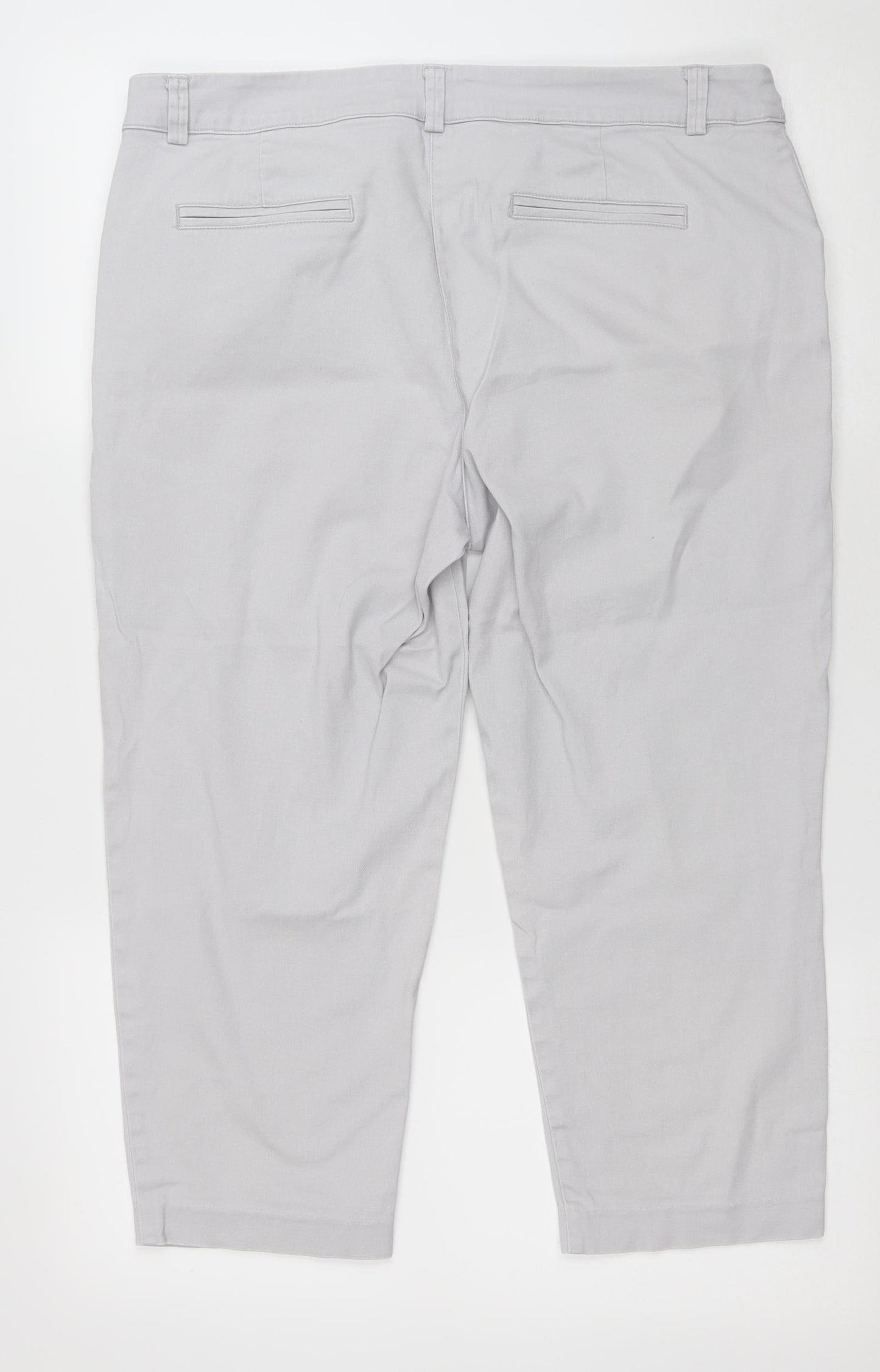 Wallis Womens Grey Cotton Cut-Off Shorts Size 16 L20 in Regular Hook & Eye