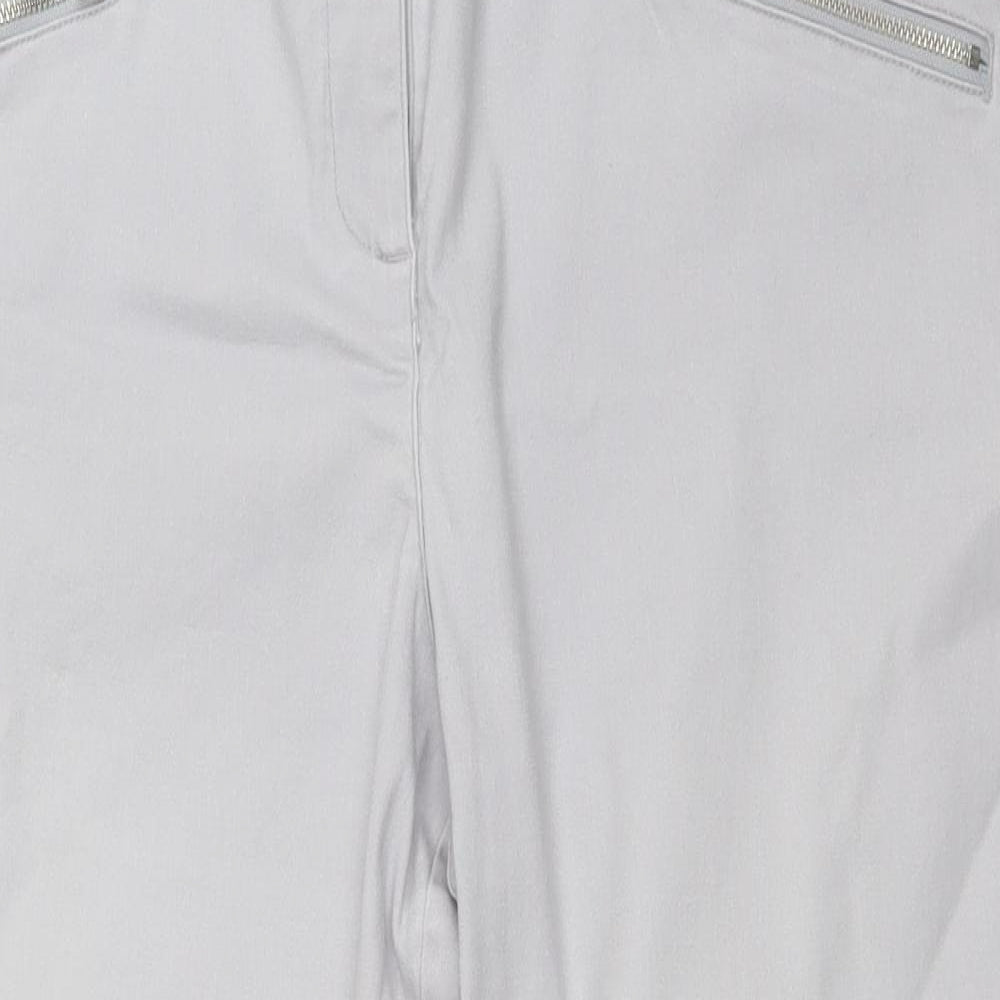 Wallis Womens Grey Cotton Cut-Off Shorts Size 16 L20 in Regular Hook & Eye