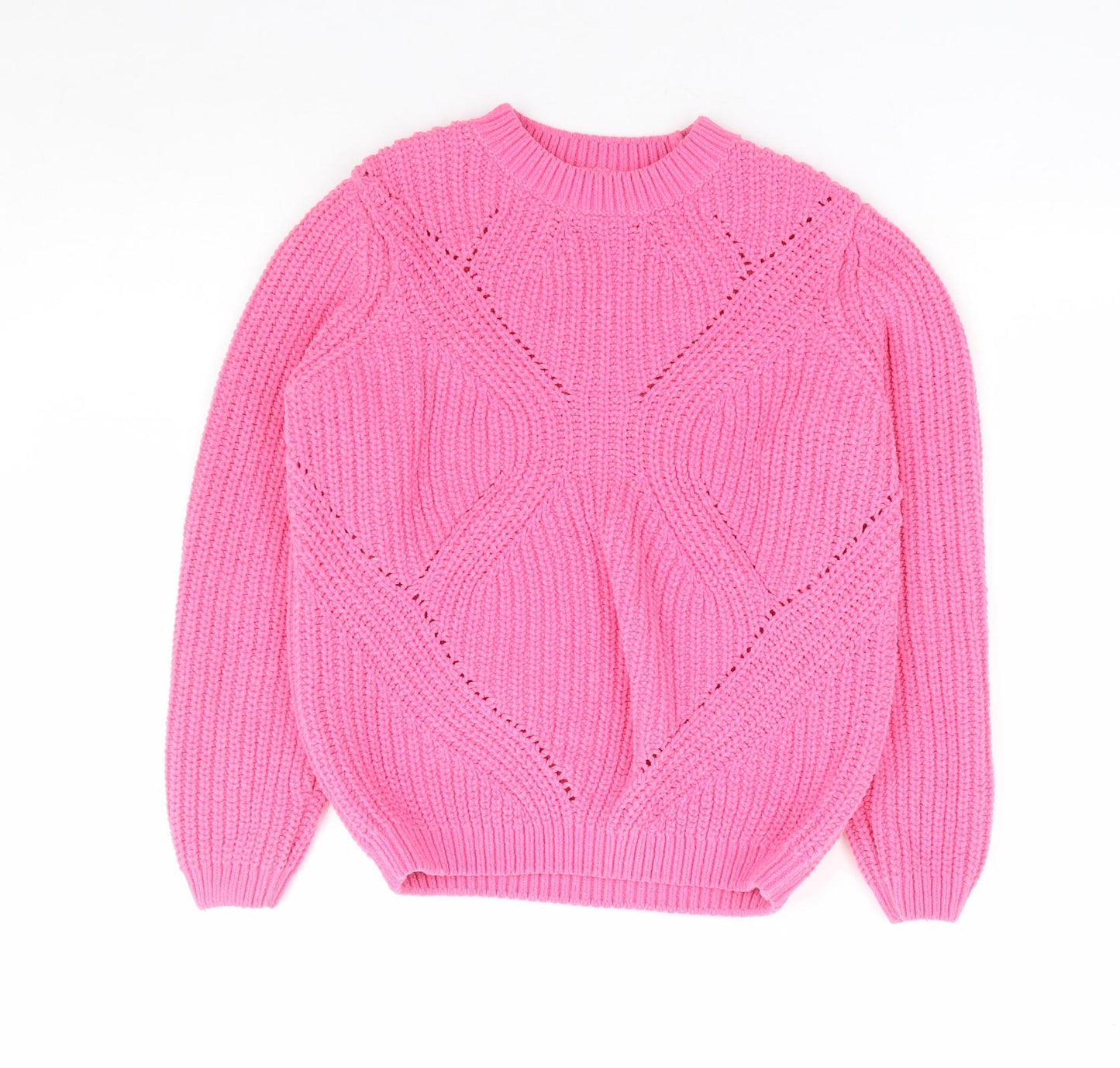 F&F Girls Pink Mock Neck Polyester Pullover Jumper Size 10-11 Years Pullover