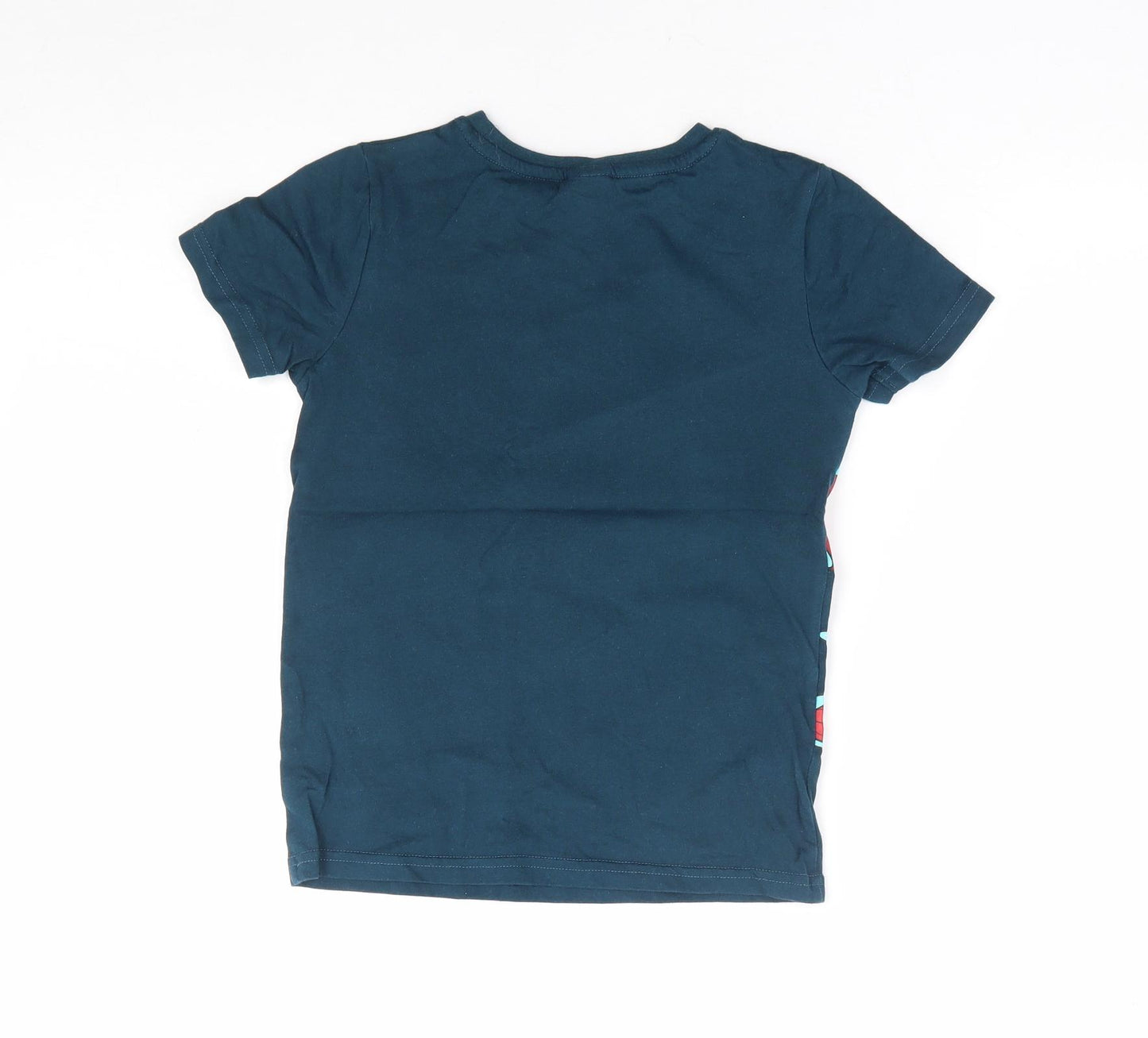 TU Boys Blue Cotton Basic T-Shirt Size 7 Years Round Neck Pullover - Spiderman