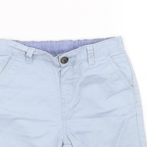 TU Boys Blue Cotton Chino Shorts Size 5-6 Years Regular Buckle