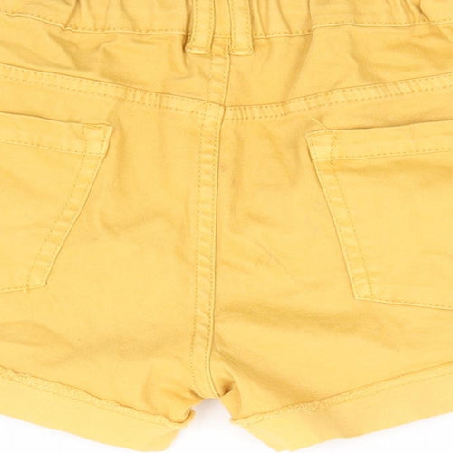 Primark Girls Yellow Cotton Mom Shorts Size 12-13 Years Regular Zip