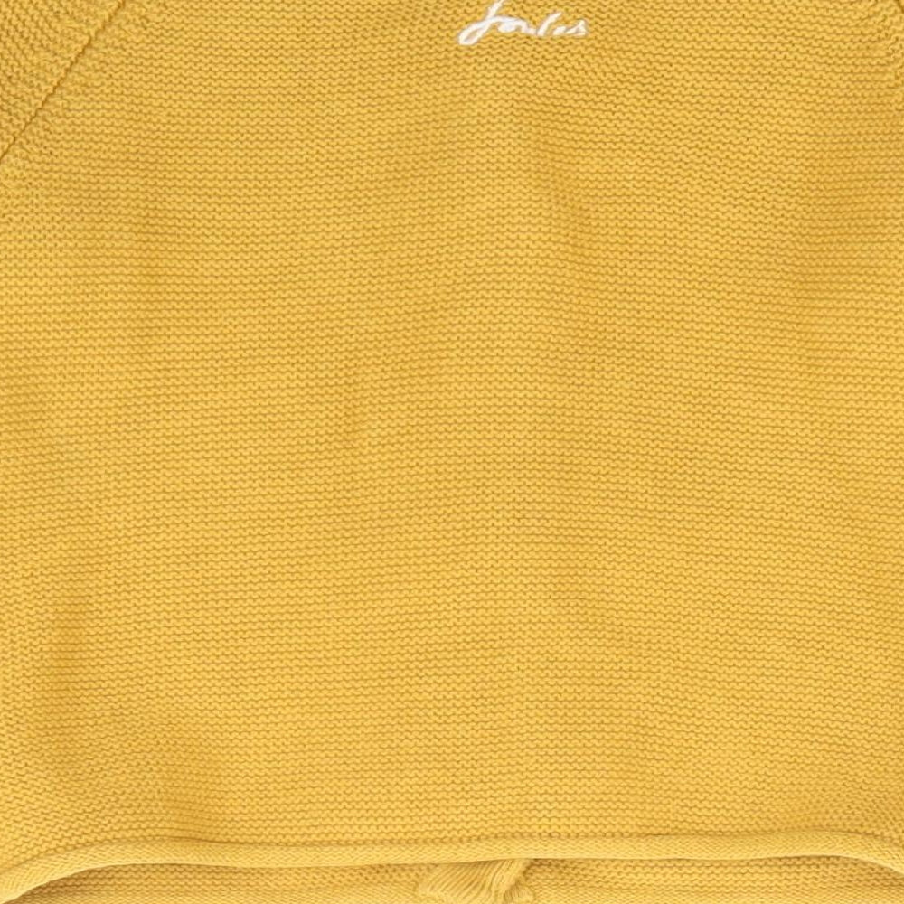 Joules Girls Yellow 100% Cotton Cardigan Jumper Size 18-24 Months Button - Bumblebee