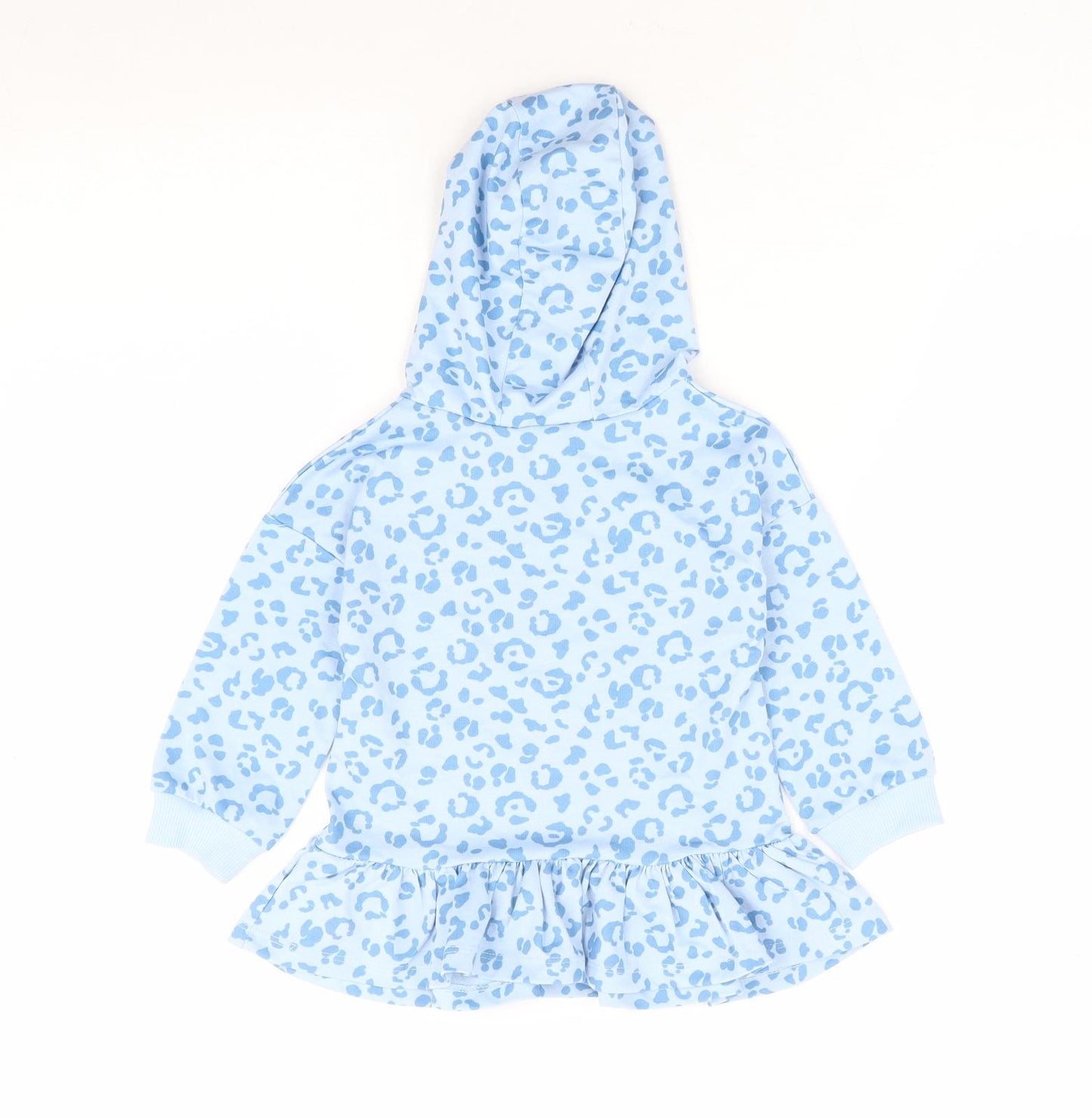 Dunnes Stores Girls Blue Animal Print Polyester Pullover Jumper Size 12-18 Months Pullover - Leopard Print