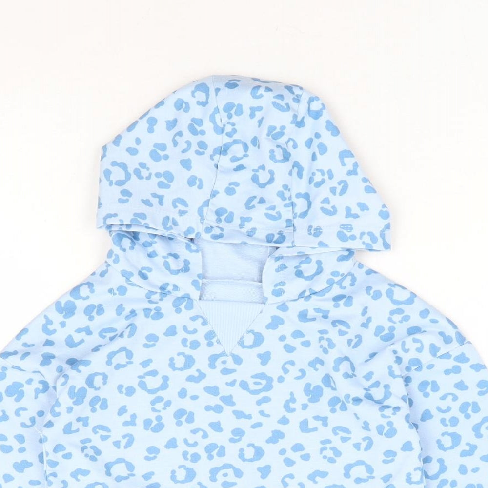 Dunnes Stores Girls Blue Animal Print Polyester Pullover Jumper Size 12-18 Months Pullover - Leopard Print