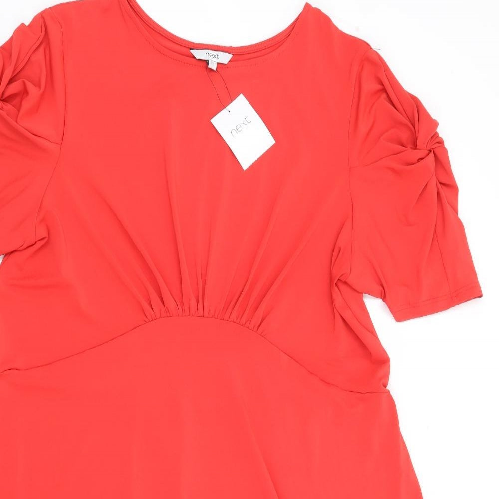 NEXT Womens Red Polyester A-Line Size 20 Round Neck Pullover