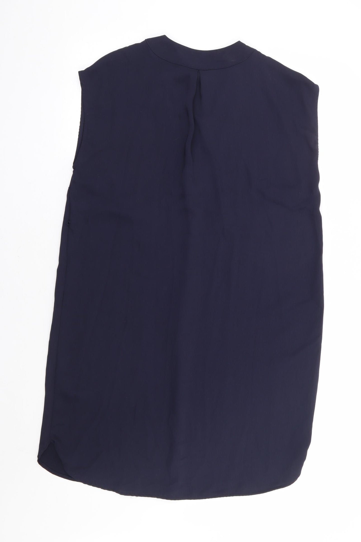 H&M Womens Blue Polyester Shift Size 10 V-Neck Pullover