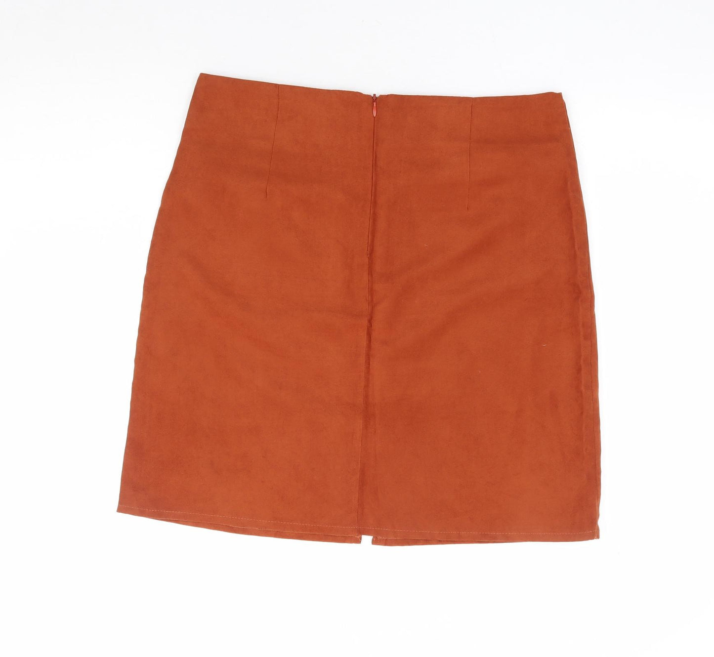 Dunnes Stores Womens Brown Polyester A-Line Skirt Size 12 Zip