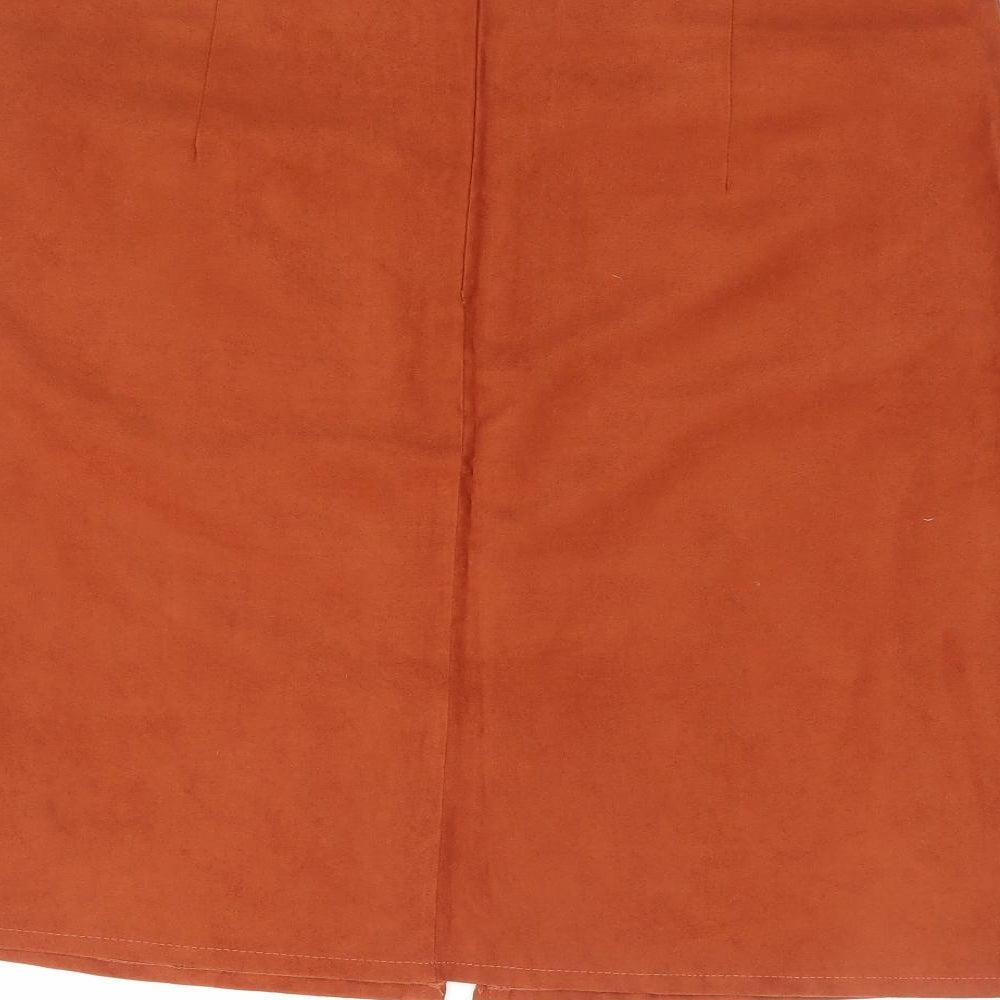 Dunnes Stores Womens Brown Polyester A-Line Skirt Size 12 Zip