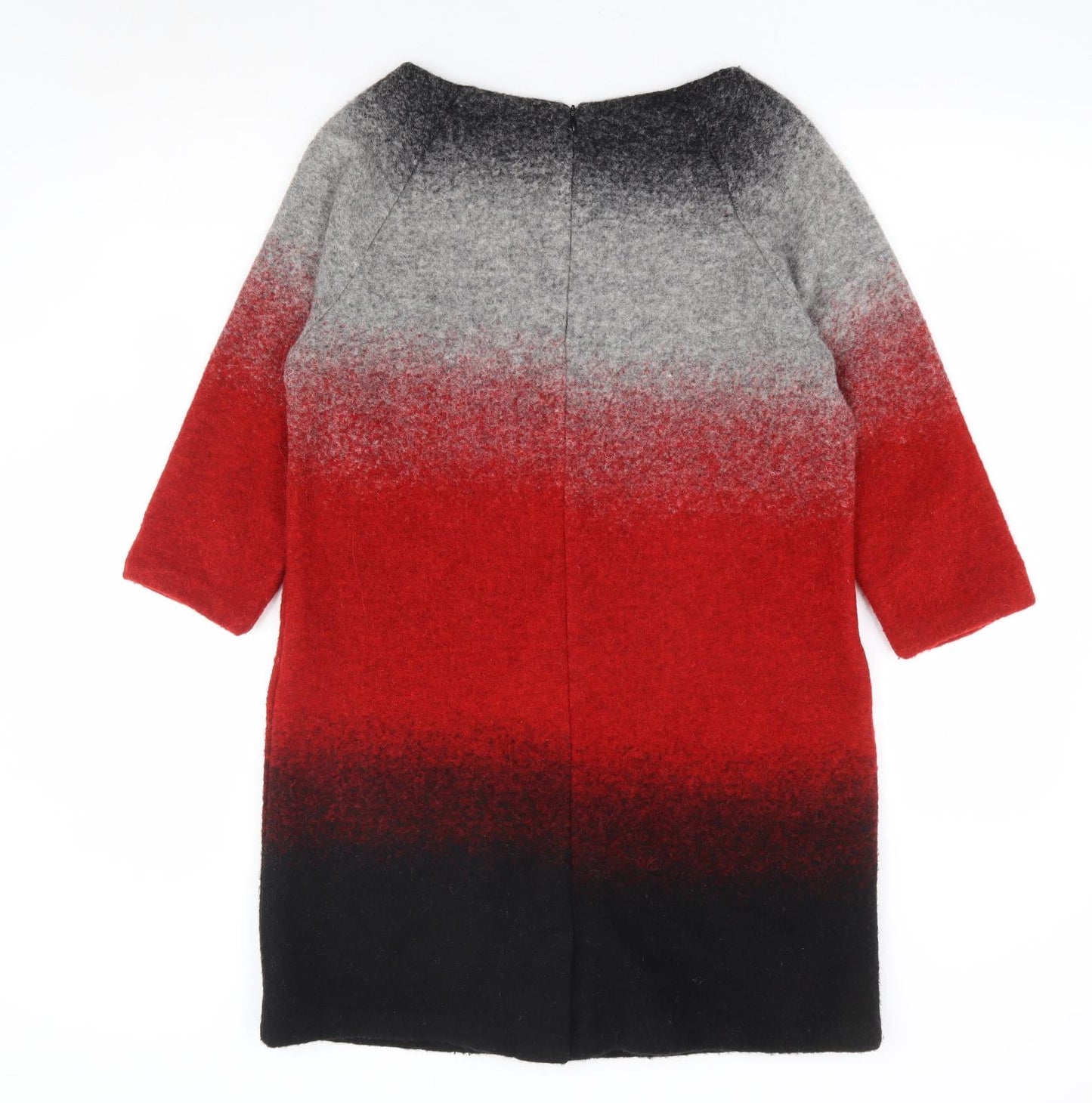 Mango Womens Multicoloured Wool A-Line Size L Boat Neck Zip - Ombre