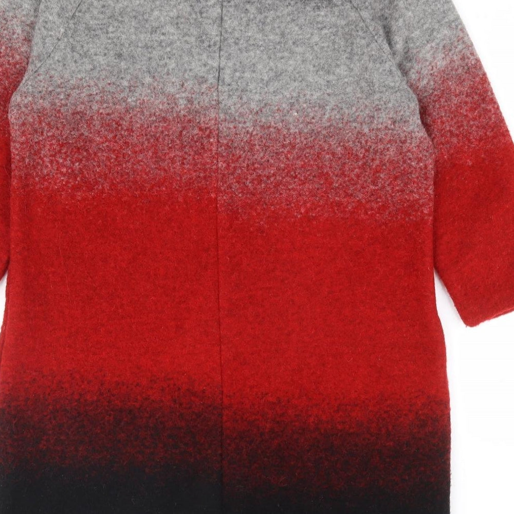 Mango Womens Multicoloured Wool A-Line Size L Boat Neck Zip - Ombre