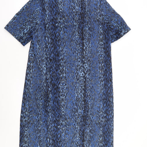 Piknik Womens Blue Geometric Polyester Shift Size 14 Round Neck Pullover