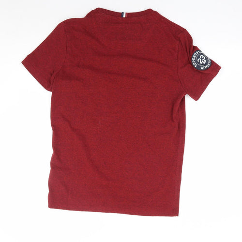 Superdry Mens Red Cotton T-Shirt Size M Crew Neck