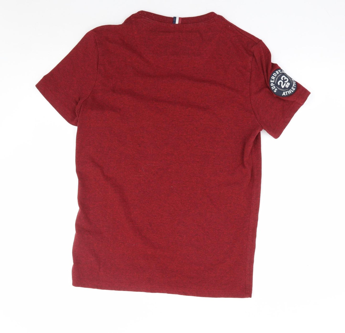 Superdry Mens Red Cotton T-Shirt Size M Crew Neck