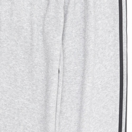 adidas Boys Grey Cotton Jogger Trousers Size 12-13 Years Regular Drawstring