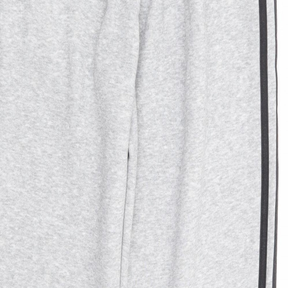 adidas Boys Grey Cotton Jogger Trousers Size 12-13 Years Regular Drawstring