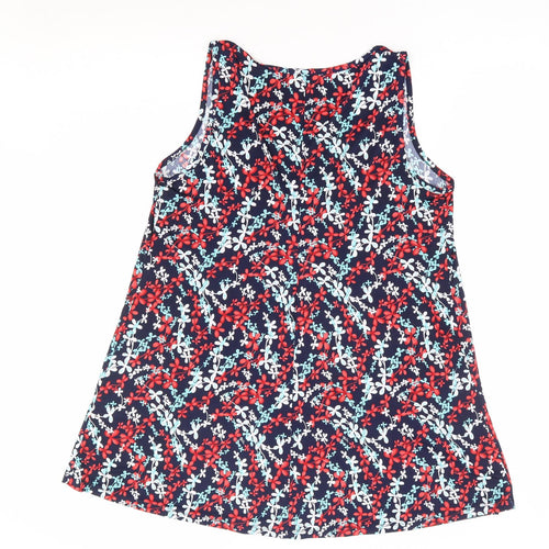 Preworn Womens Multicoloured Floral Polyester Tunic Tank Size S Scoop Neck